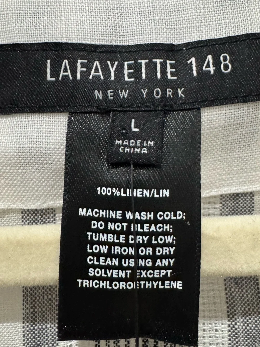 NWT Lafayette 148 linen button down stripe shirt with side button detail - Picture 8 of 10